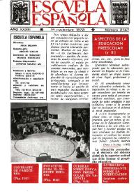 Portada:Escuela española. Año XXXIII, núm. 2147, 14 de noviembre de 1973