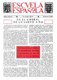 Portada:Escuela española. Año XXXIV, núm. 2161, 4 de enero de 1974