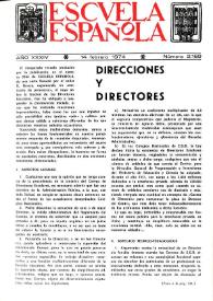 Escuela española. Año XXXIV, núm. 2169, 14 de febrero de 1974