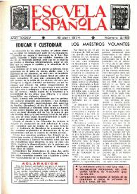 Portada:Escuela española. Año XXXIV, núm. 2183, 18 de abril de 1974
