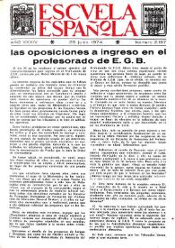 Portada:Escuela española. Año XXXIV, núm. 2197, 28 de junio de 1974