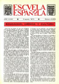 Portada:Escuela española. Año XXXIV, núm. 2203, 8 de agosto de 1974