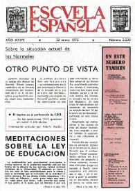 Portada:Escuela española. Año XXXV, núm. 2238, 22 de enero de 1975