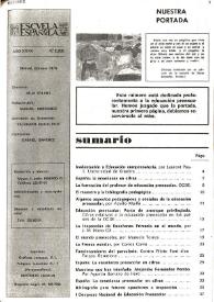 Portada:Escuela española. Año XXXV, núm. 2285, octubre de 1975