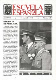 Portada:Escuela española. Año XXXV, núm. 2294, 24 de noviembre de 1975