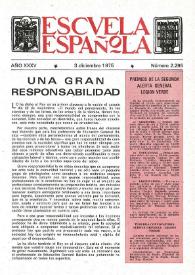 Portada:Escuela española. Año XXXV, núm. 2295, 3 de diciembre de 1975