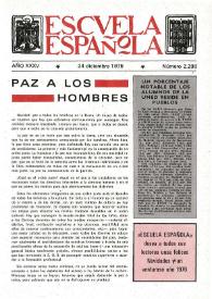 Portada:Escuela española. Año XXXV, núm. 2298, 24 de diciembre de 1975