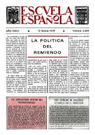 Escuela española. Año XXXVI, núm. 2309, 12 de febrero de 1976