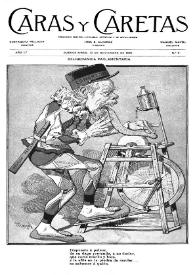 Portada:Caras y caretas : semanario festivo, literario, artístico y de actualidades. Año 1.º, núm. 6, 12 de noviembre de 1898