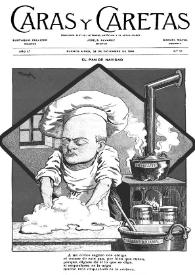 Portada:Caras y caretas : semanario festivo, literario, artístico y de actualidades. Año 1.º, núm. 12, 24 de diciembre de 1898