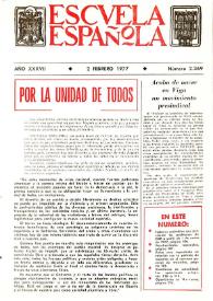 Escuela española. Año XXXVII, núm. 2369, 2 de febrero de 1977