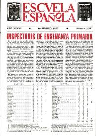 Escuela española. Año XXXVII, núm. 2371, 16 de febrero de 1977