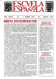 Escuela española. Año XXXVII, núm. 2374, 7 de marzo de 1977