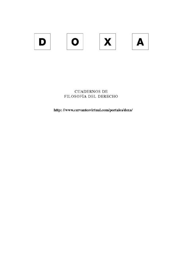 Doxa. Cuadernos de Filosofía del Derecho. Núm. 31, 2008 | Biblioteca Virtual Miguel de Cervantes