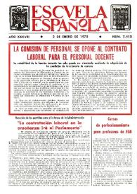 Escuela española. Año XXXVIII, núm. 2413, 3 de enero de 1978