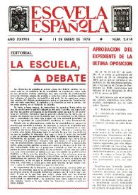 Escuela española. Año XXXVIII, núm. 2414, 11 de enero de 1978
