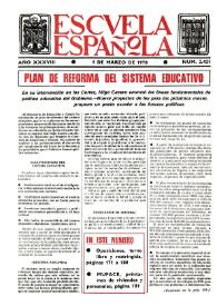 Escuela española. Año XXXVIII, núm. 2421, 1 de marzo de 1978