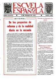Portada:Escuela española. Año XXXVIII, núm. 2422, 8 de marzo de 1978