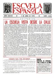 Portada:Escuela española. Año XXXVIII, núm. 2425, 5 de abril de 1978