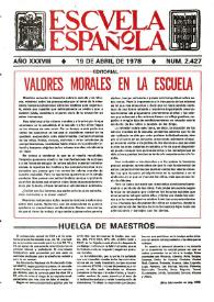 Portada:Escuela española. Año XXXVIII, núm. 2427, 19 de abril de 1978