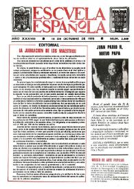Portada:Escuela española. Año XXXVIII, núm. 2449, 18 de octubre de 1978