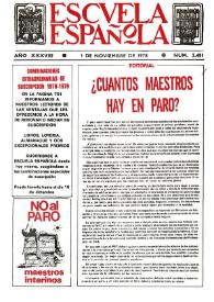 Portada:Escuela española. Año XXXVIII, núm. 2451, 1 de noviembre de 1978