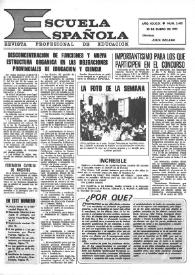 Portada:Escuela española. Año XXXIX, núm. 2462, 25 de enero de 1979
