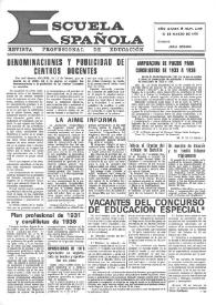 Portada:Escuela española. Año XXXIX, núm. 2469, 15 de marzo de 1979