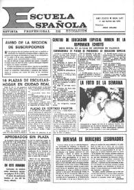 Portada:Escuela española. Año XXXIX, núm. 2477, 11 de mayo de 1979