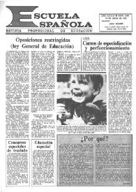 Portada:Escuela española. Año XXXIX, núm. 2485, 12 de julio de 1979