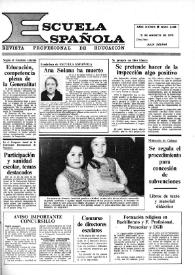 Portada:Escuela española. Año XXXIX, núm. 2488, 15 de agosto de 1979