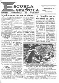 Portada:Escuela española. Año XXXIX, núm. 2490, 5 de septiembre de 1979