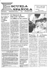 Portada:Escuela española. Año XL, núm. 2525, 8 de mayo de 1980
