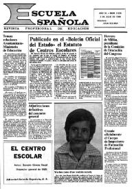 Portada:Escuela española. Año XL, núm. 2535, 3 de julio de 1980