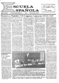 Portada:Escuela española. Año XL, núm. 2556, 18 de diciembre de 1980