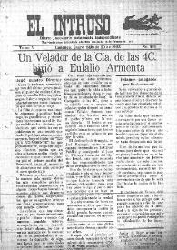 Portada:El intruso. Diario Joco-serio netamente independiente. Tomo V, núm. 431, sábado 20 de enero de 1923