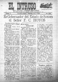 Portada:El intruso. Diario Joco-serio netamente independiente. Tomo V, núm. 432, domingo 21 de enero de 1923