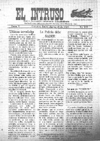 Portada:El intruso. Diario Joco-serio netamente independiente. Tomo V, núm. 439, martes 30 de enero de 1923