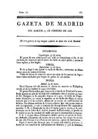 Portada:Gazeta de Madrid. 1808. Núm. 16, 23 de febrero de 1808
