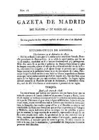 Portada:Gazeta de Madrid. 1808. Núm. 18, 1º de marzo de 1808