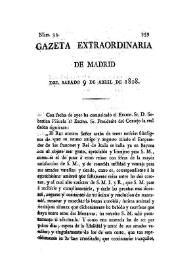 Portada:Gazeta de Madrid. 1808. Núm. 33, 9 de abril de 1808