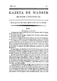 Portada:Gazeta de Madrid. 1808. Núm. 49, 24 de mayo de 1808