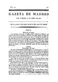 Portada:Gazeta de Madrid. 1808. Núm. 59, 17 de junio de 1808