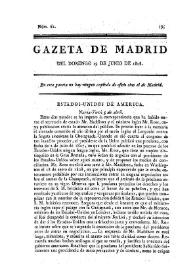 Portada:Gazeta de Madrid. 1808. Núm. 61, 19 de junio de 1808