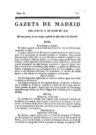 Portada:Gazeta de Madrid. 1808. Núm. 88, 16 de julio de 1808