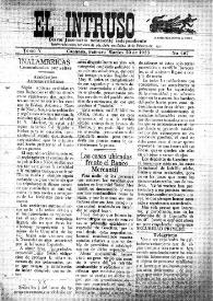 Portada:El intruso. Diario Joco-serio netamente independiente. Tomo V, núm. 457, martes 20 de febrero de 1923