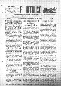 Portada:El intruso. Diario Joco-serio netamente independiente. Tomo V, núm. 547, domingo 11 de marzo de 1923 [sic]