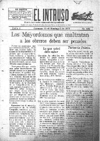 Portada:El intruso. Diario Joco-serio netamente independiente. Tomo V, núm. 493, domingo 1 de abril de 1923