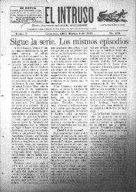 Portada:El intruso. Diario Joco-serio netamente independiente. Tomo V, núm. 494, martes 3 de abril de 1923