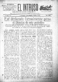 Portada:El intruso. Diario Joco-serio netamente independiente. Tomo VI, núm. 512, martes 24 de abril de 1923